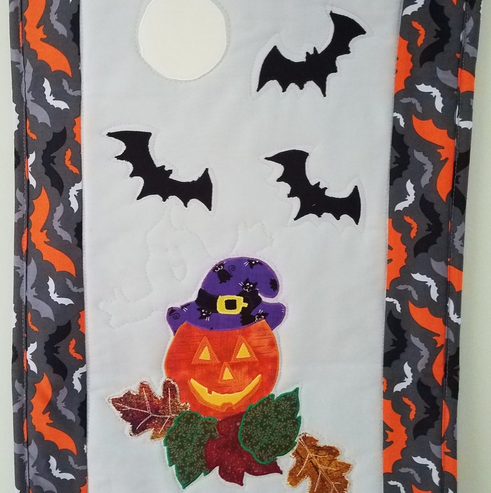 Halloween quilted Appliqued wall hanging
